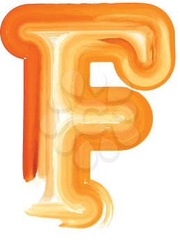 Abstract Oil Paint Letter F Vector illustration