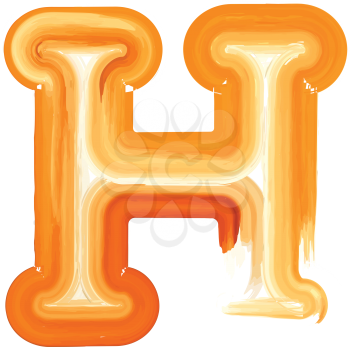Abstract Oil Paint Letter H Vector illustration