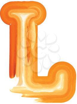 Abstract Oil Paint Letter L Vector illustration
