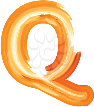 Abstract Oil Paint Letter Q Vector illustration