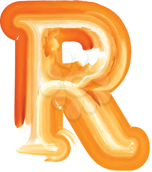 Abstract Oil Paint Letter R Vector illustration