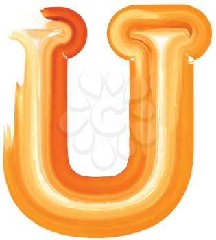 Abstract Oil Paint Letter U Vector illustration