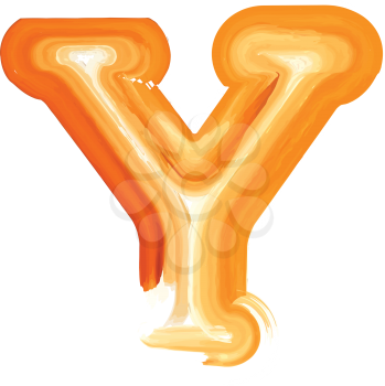 Abstract Oil Paint Letter Y Vector illustration