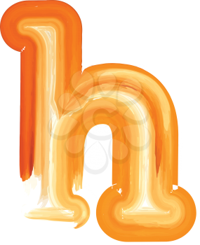 Abstract Oil Paint Letter h Vector illustration