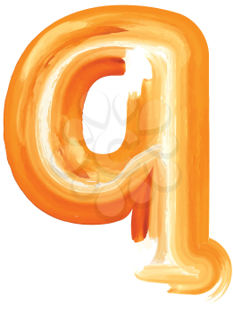 Abstract Oil Paint Letter q Vector illustration