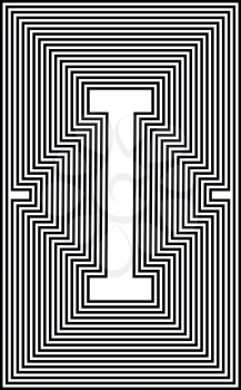 Letter I  Line Logo Icon Design - Vector Illustration
