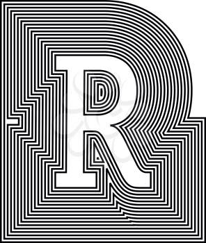 Letter R  Line Logo Icon Design - Vector Illustration