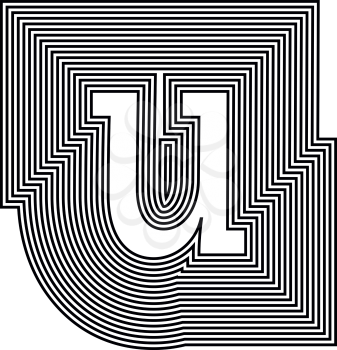 Letter u  Line Logo Icon Design - Vector Illustration