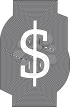 Dollar symbol Line Logo Icon Design - Vector Illustration