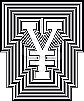 YEN Symbol Line Logo Icon Design - Vector Illustration
