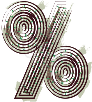Percent Symbol Eco Logo Icon Design - Vector Illustration