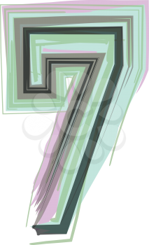 Number 7 - Logo Icon Design - Vector Illustration
