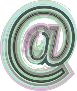 AT symbol Line Logo Icon Design - Vector Illustration