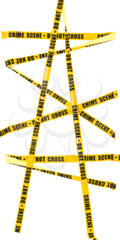 Isolated image of yellow police tape with the words - Do not cross