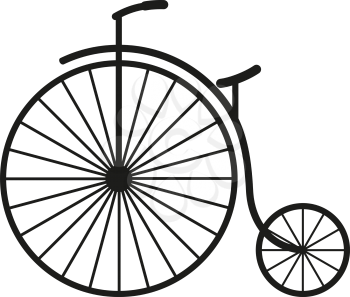 simplified image of an old classic bike with a large front wheel