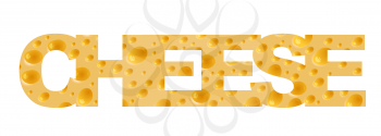the inscription cheese made from a background similar to yellow cheese with bubbles