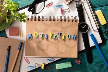 Motivation concept - letters on the desk