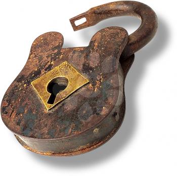 Royalty Free Photo of an Antique Brass Padlock 