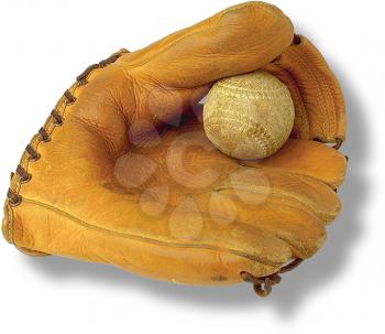 Royalty Free Photo of a Baseball Glove and Ball 