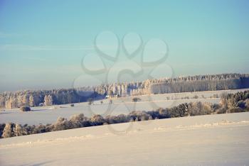 Winter scenery in middle of Czech Republic.