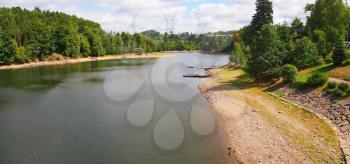 View over the Pastviny dam in the Czech Republic. Pastviny dam has hydroelectric power station.