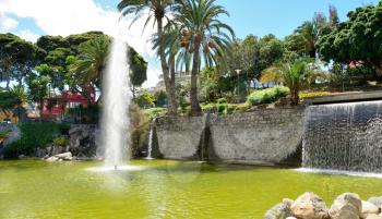 Fountain in Las Palmas city park, Gran Canaria.