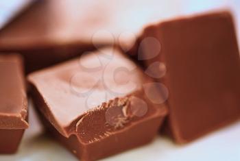 Macro shot of chocolate pieces.
