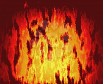 Closeup illustration of the dangerous burning fire.