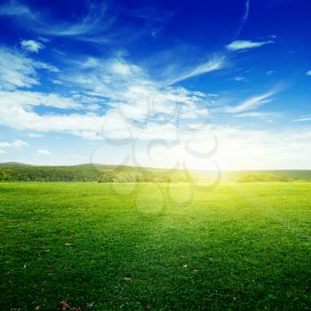 Meadow and sky natural landscape nature background
