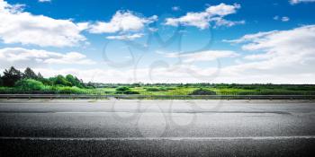 Beautiful highway road. Summer day landscape background