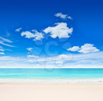 Tropical beach, sand and sky outdoor scene