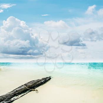 Tropical beach and sea. Sky and clouds