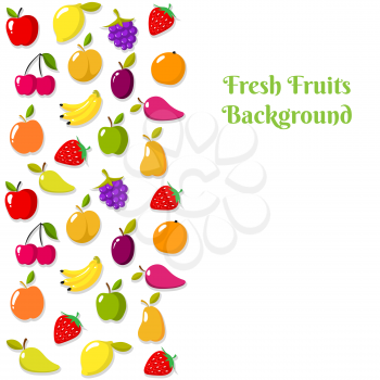 Vector fruit banner or flyer template. Fruit card template illustration