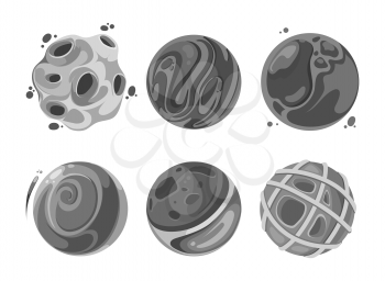 Illustration of satellites. Vector set icon abstract elements in space