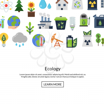 Vector background with place for text and with ecology flat icons illustration