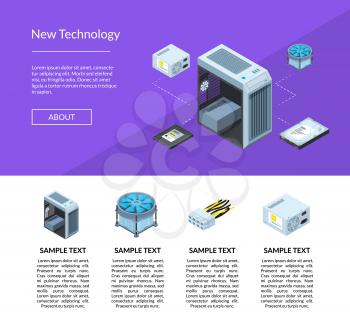 Vector isometric electronic devices website landing page banner template illustration