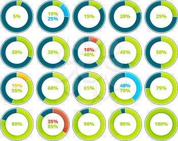Charts and pie graphs. Vector infographics. Round graph and chart infographic illustration