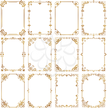 Decorative vintage frames. Certificate ornamental borders royal elegant calligraphic style vector collection. Illustration calligraphic border, wedding premium template