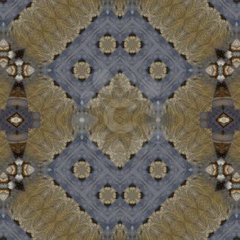 Abstract background, kaleidoscope tile pattern in gold colors
