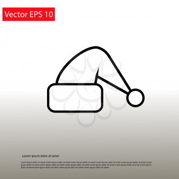 Santa hat line icon. Vector illustration EPS10
