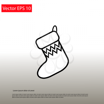 Christmas socks flat icon. Vector EPS 10
