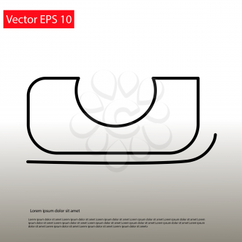 Santa Sledge simple line icon. Vector EPS 10