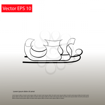 Santa Sledge elegant line icon. Vector EPS 10