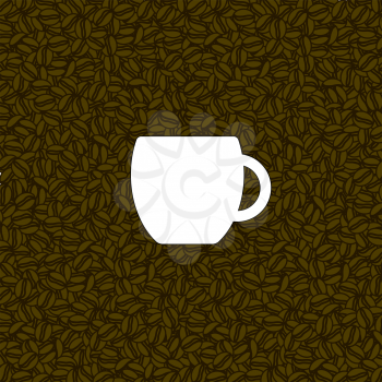 coffee background with white cup icon. Can be used for cofffeesop, flyer, website etc.