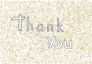Thank You. Hand drawn lettering. Can be used for card. Vector illustration.