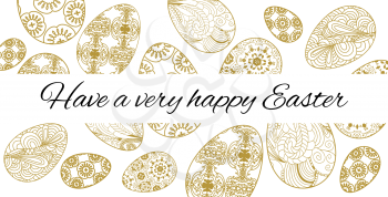 Easter card with lace decorated eggs. EPS10