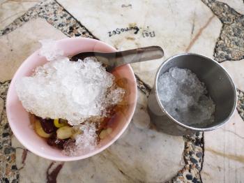 Thai traditional sweet soup served over ice