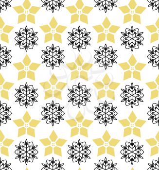 Seamless background with decorative flower. New year pattern