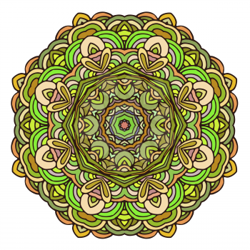 Hand drawn mandala colorful. Geometric circle motif for any kind of design, invitation cards and other holidays