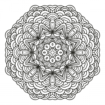 Hand drawn mandala pattern. Geometric circle motif for design, invitation cards and elements for yoga symbol etc.
